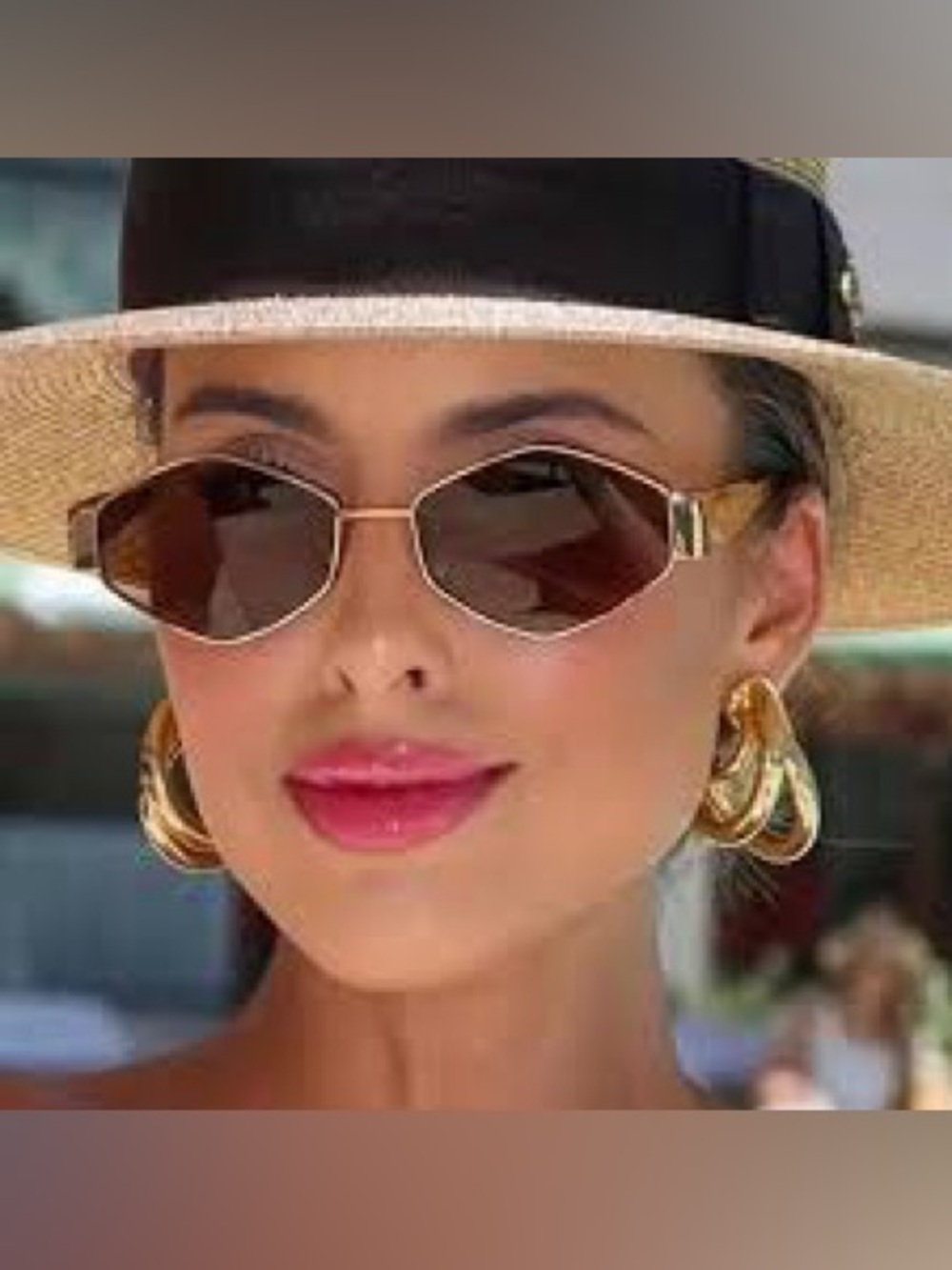 Women’s Gold Hoop Earrings - Elegant Chunky Double Hoop